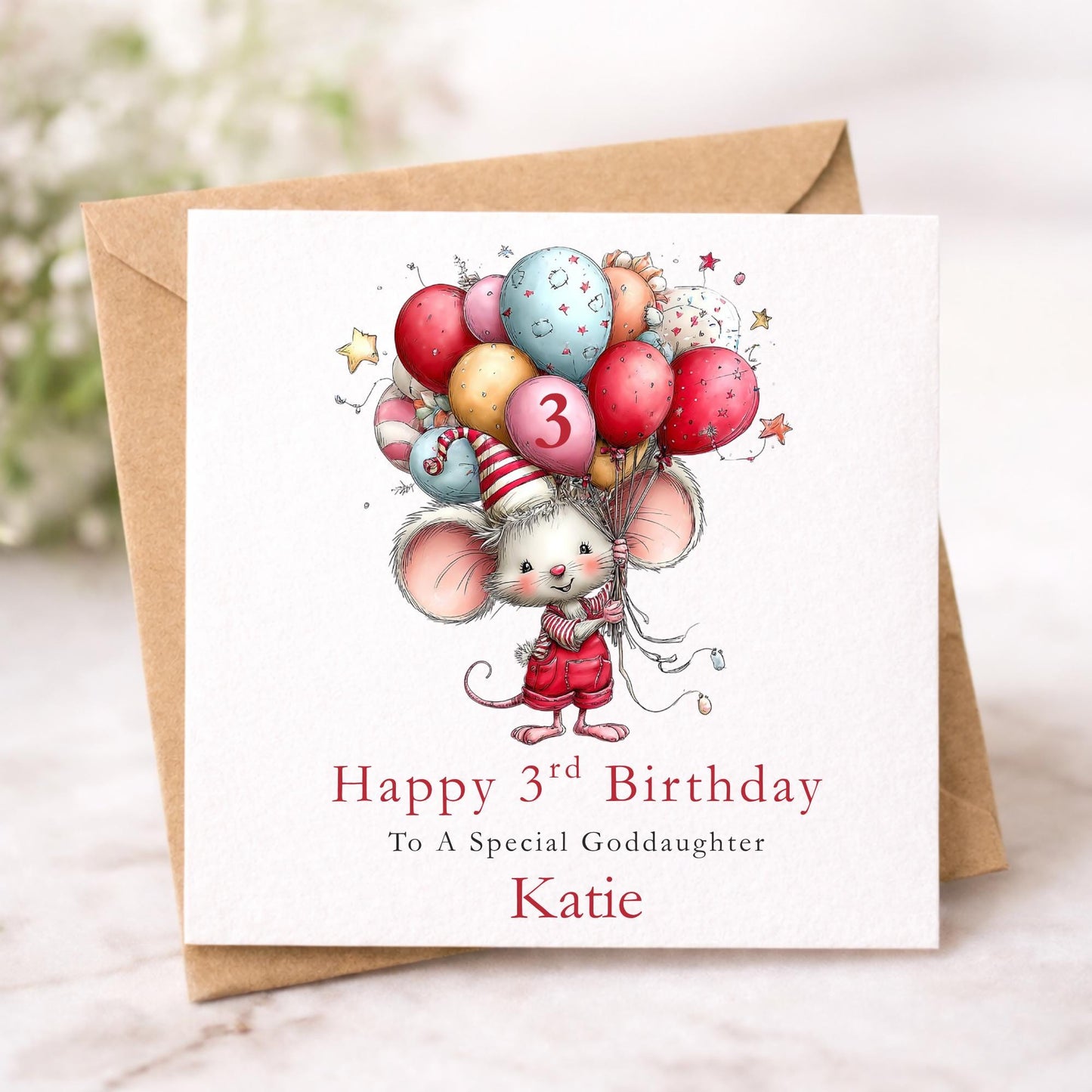 3rd Birthday Card for Goddaughter