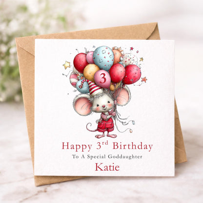 3rd Birthday Card for Goddaughter