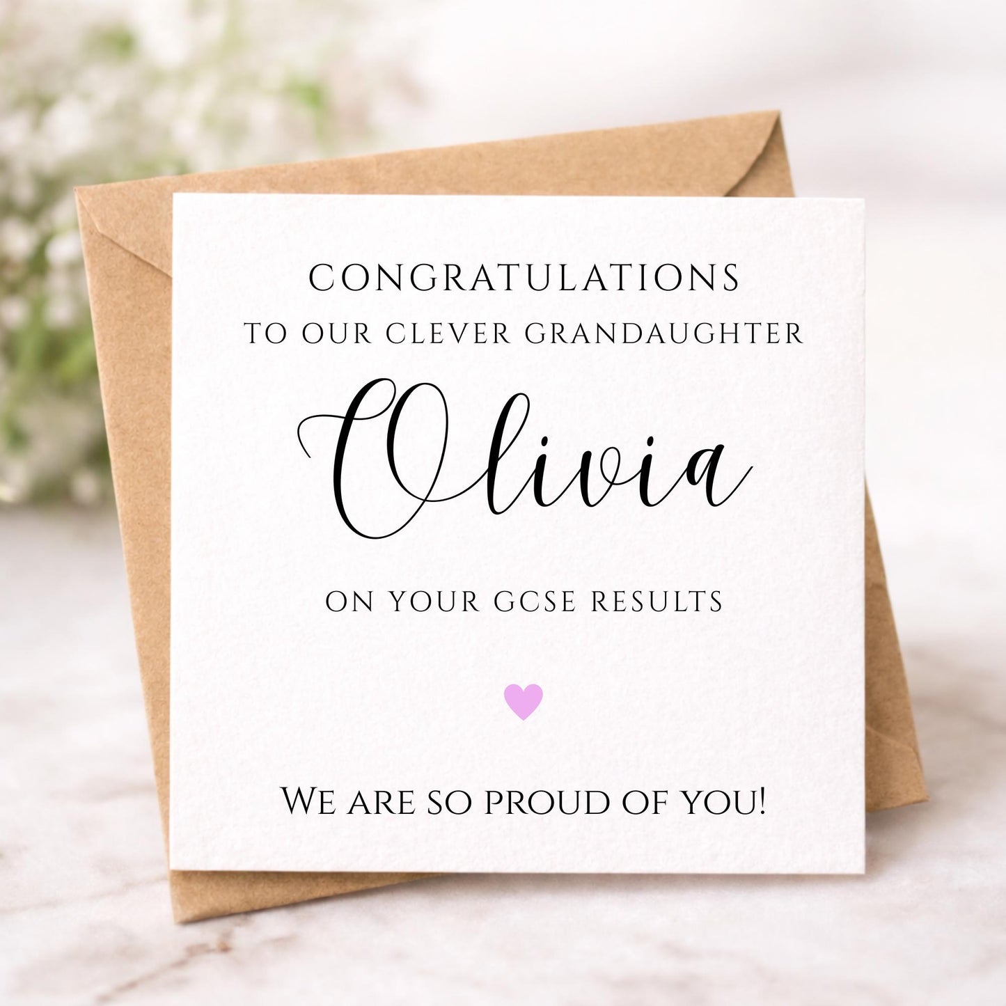 Personalised GCSE Results Card