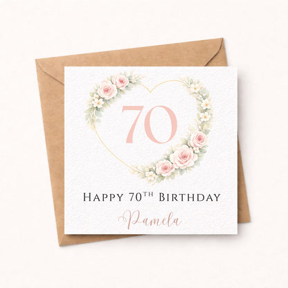 70th Birthday Card for Her