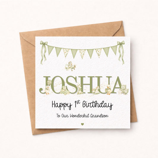 Personalised 1st Birthday Card for Boy