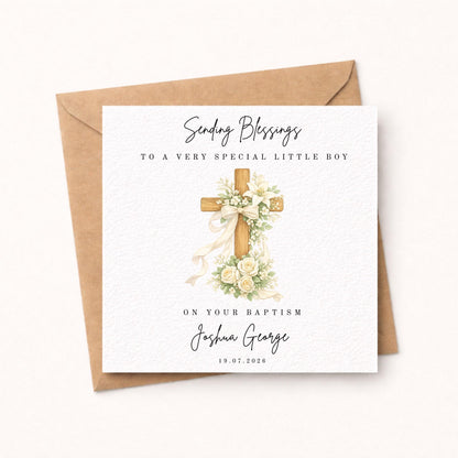 Baptism Card for him or her, Christening card for Special Godson or Goddaughter Neutral Religious Card
