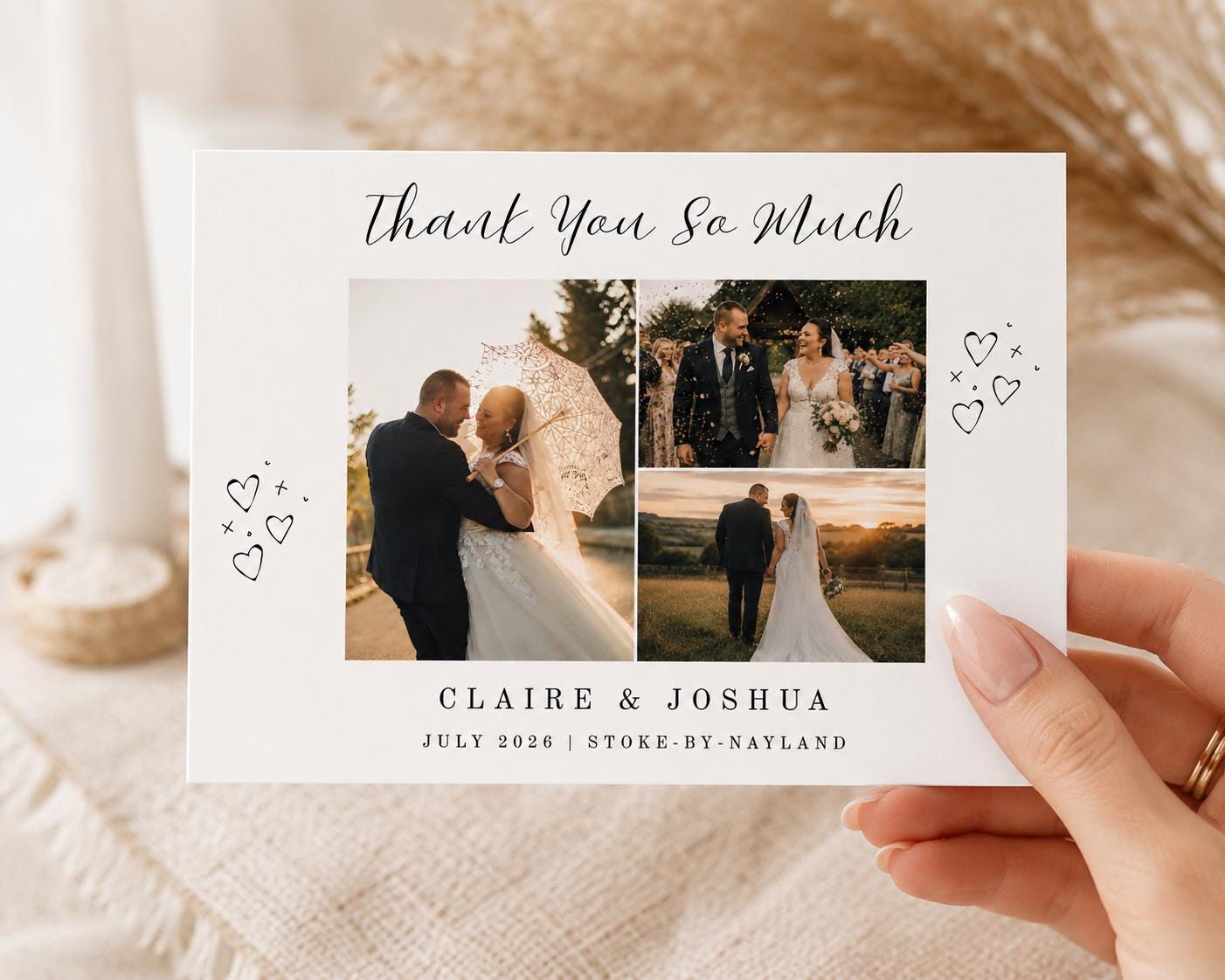 Personalised Wedding Thank You Cards