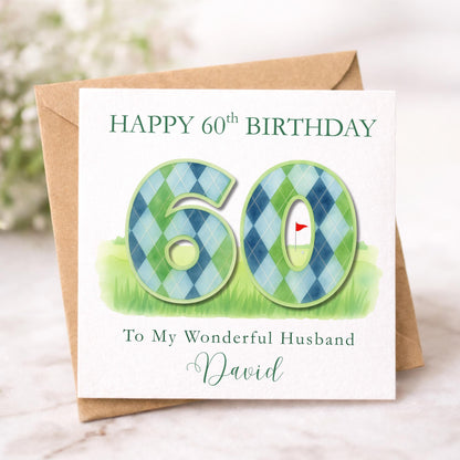 Personalised Golf Foiled Luxury Birthday Card