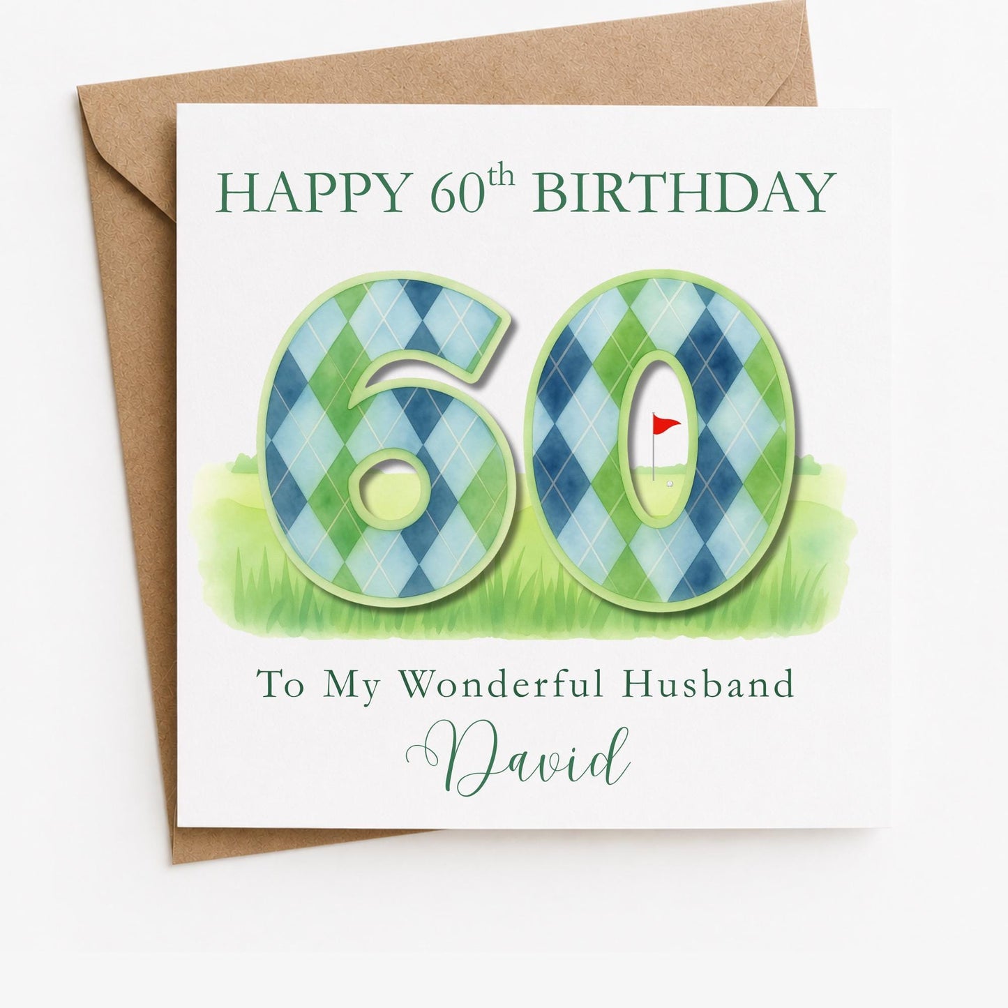 Personalised Golf Foiled Luxury Birthday Card