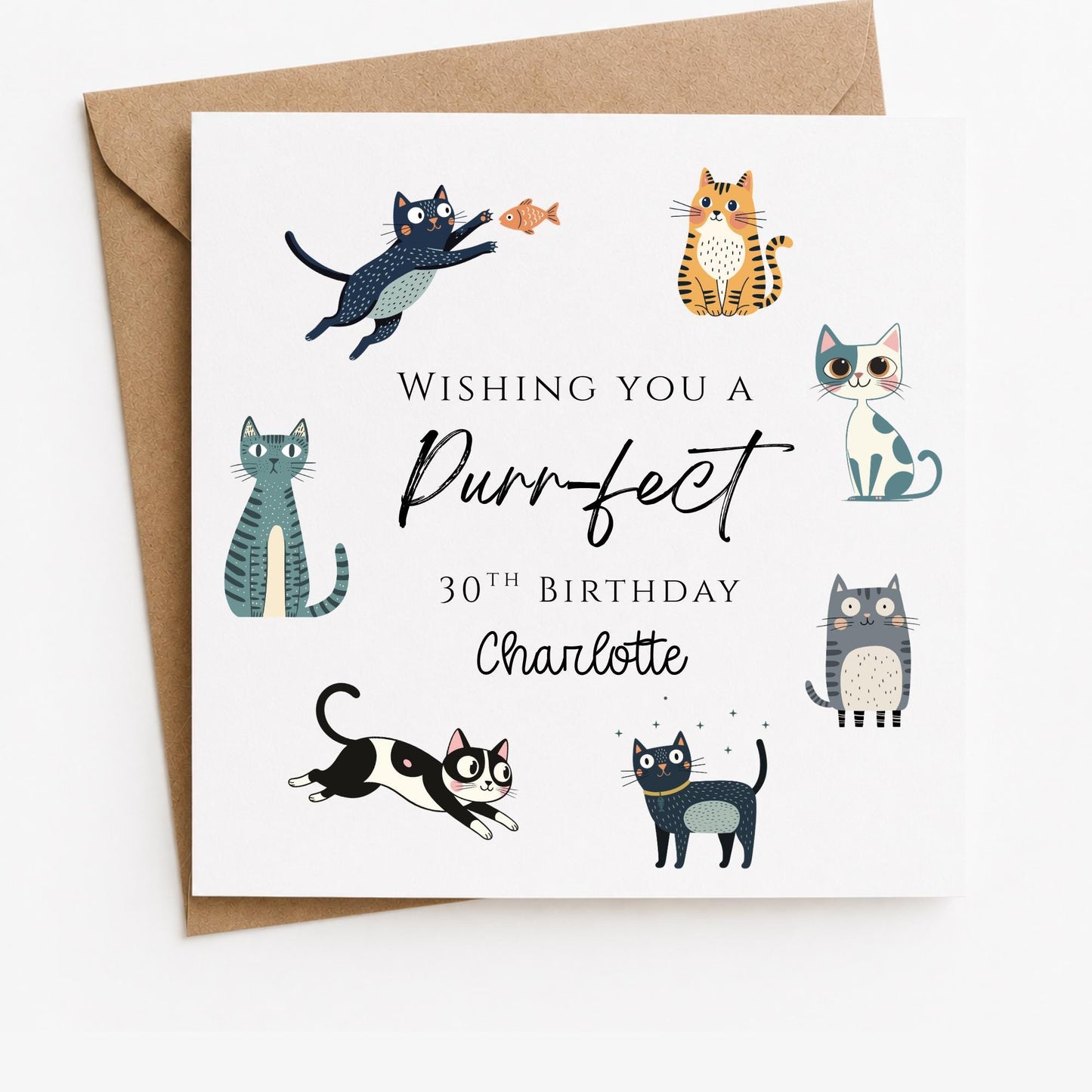 Personalised Cat Birthday Card