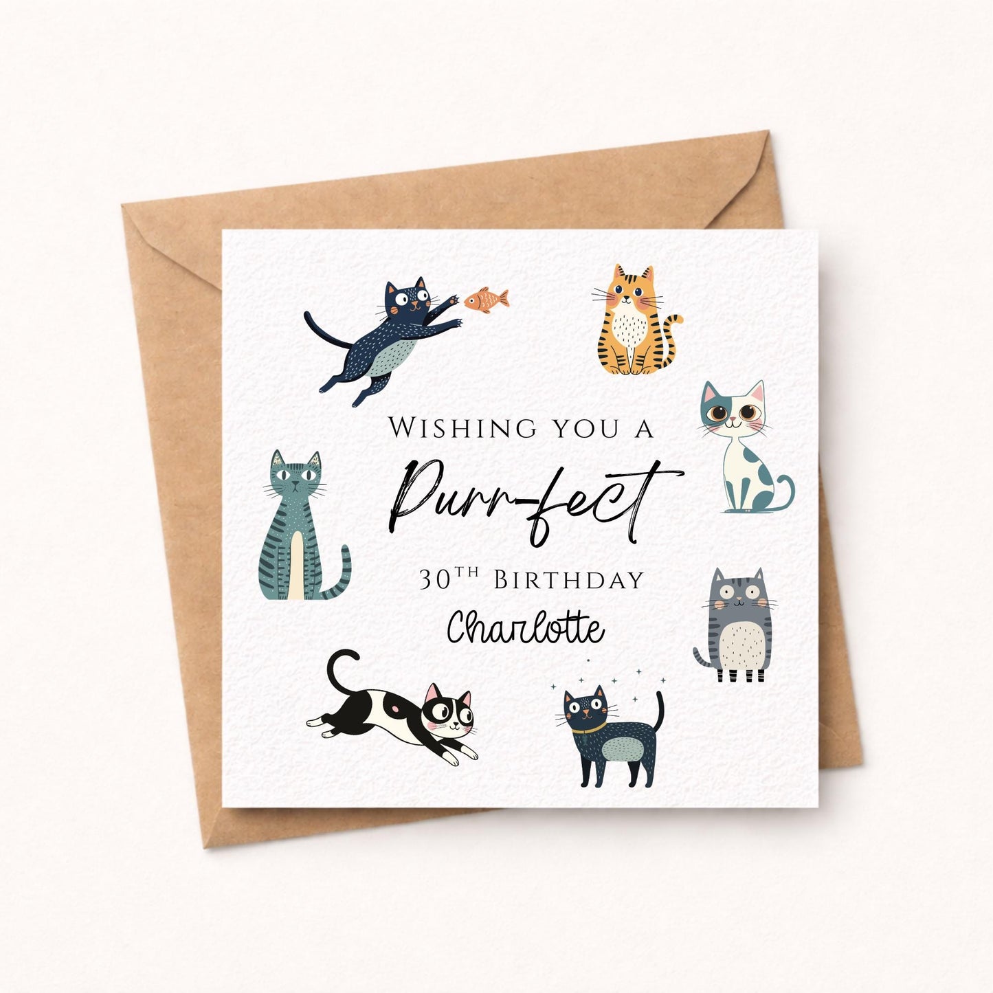 Personalised Cat Birthday Card