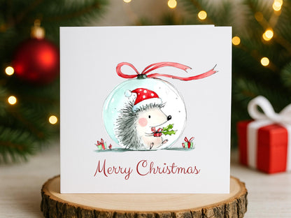 Handmade Christmas Cards set: Whimsical Festive Hedgehogs Designs Pack of 6 Seasons Greetings